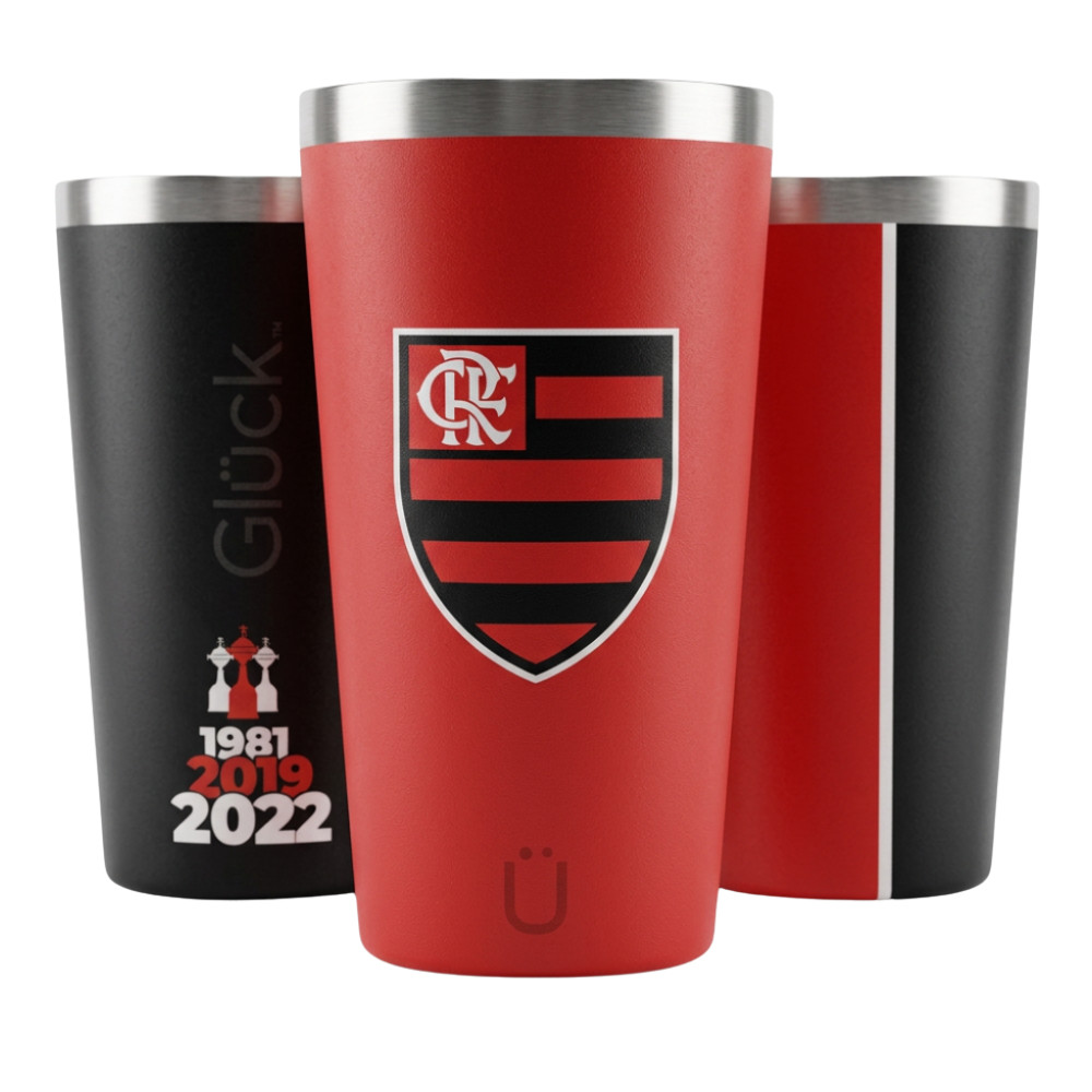 Copo Térmico Flamengo Sleek 473ml  Glück S01.25