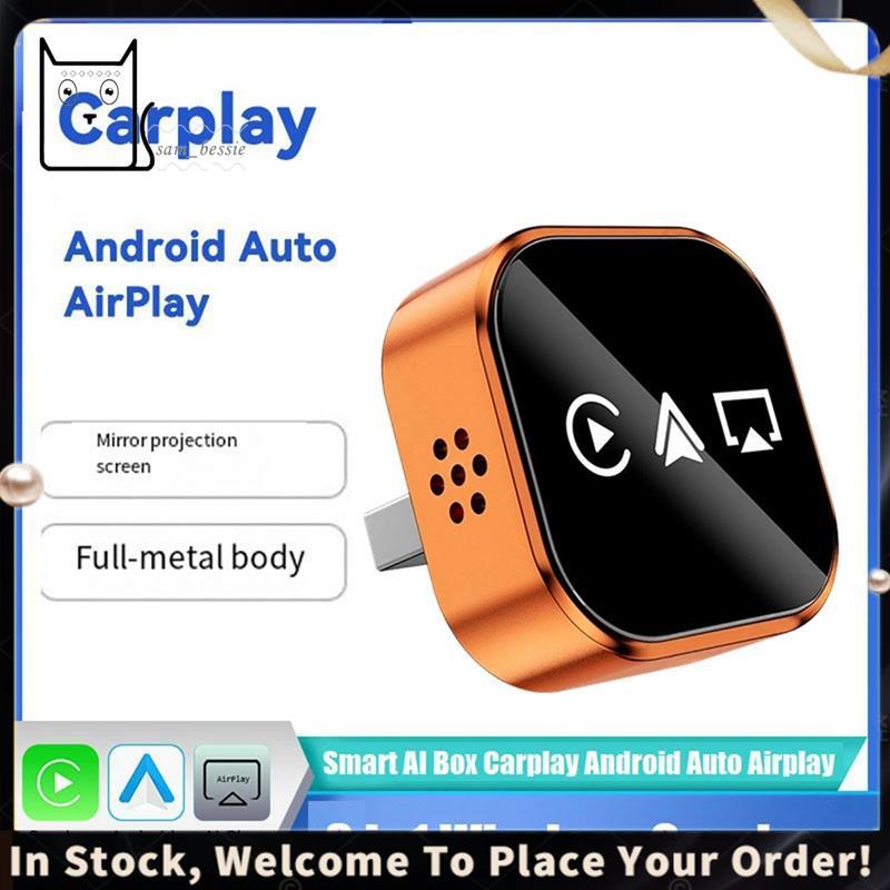 Adaptador Carplay Sem Fio 3 Em 1 Airplay Android Auto USB Dongle Smart AI Box Para IOS Com