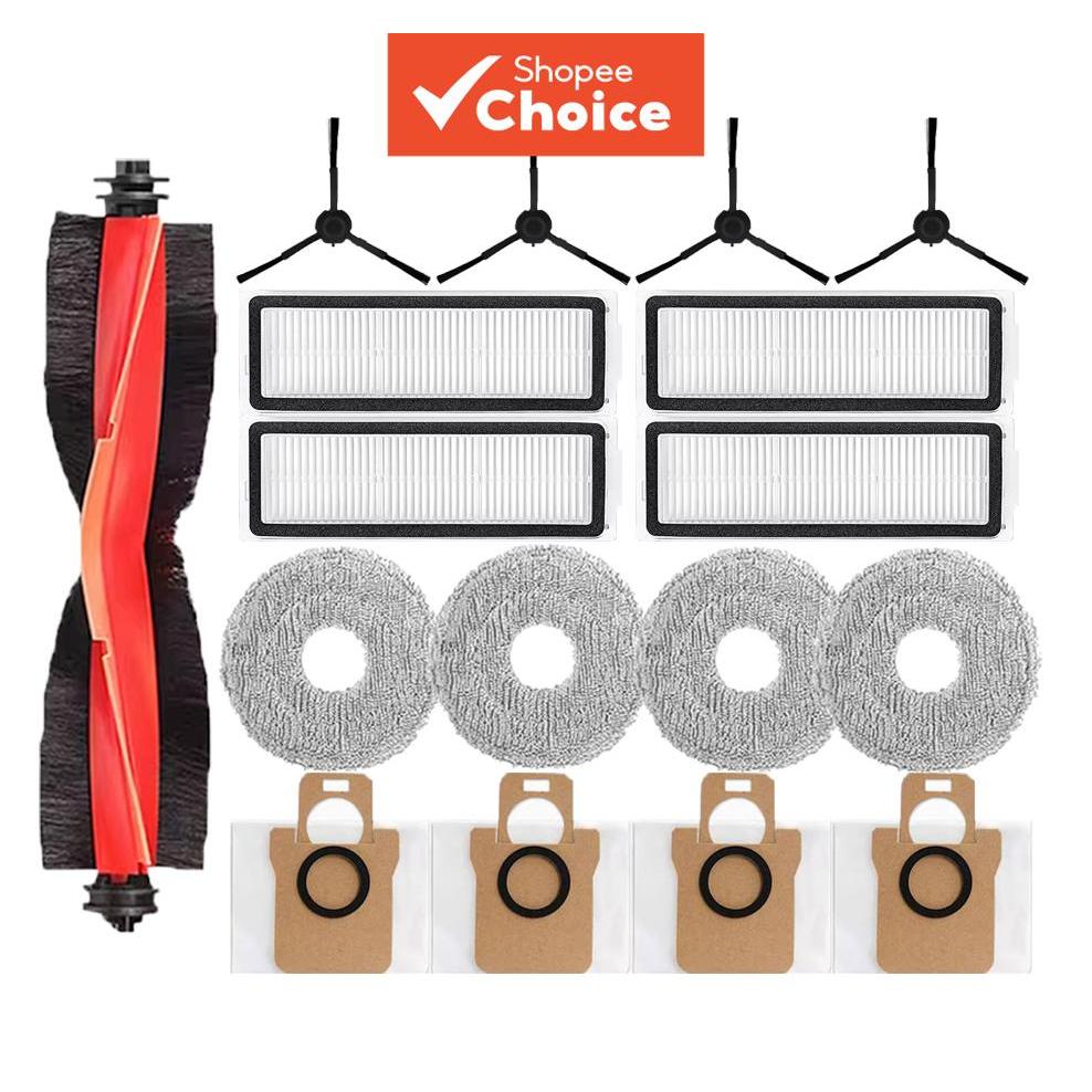 Kit de Acessórios para Xiaomi Robot Vacuum X20 Max / X20 Pro - Escova Principal, Escova Lateral, Filtro, Pano de Mop e