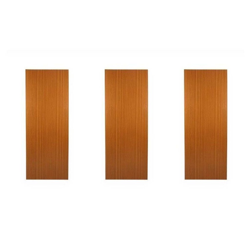 3 Folhas de Porta Madeira Lisa 210x72cm Espessura 3,5cm Melamínica Marrom/Mogno MGM
