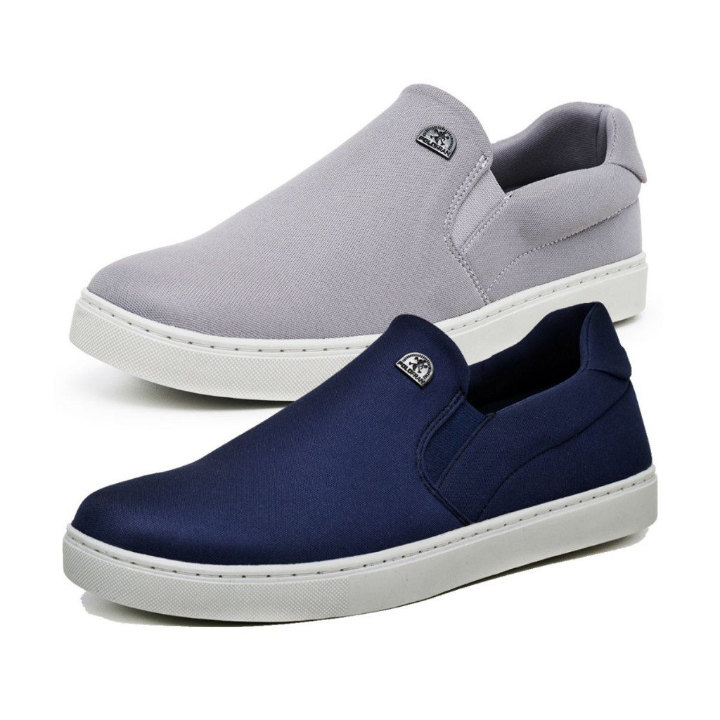 Kit 2 Tênis Masculinos Polo Fran Mocassim Slip On Casual Yacht Shoes Bali 9GY5