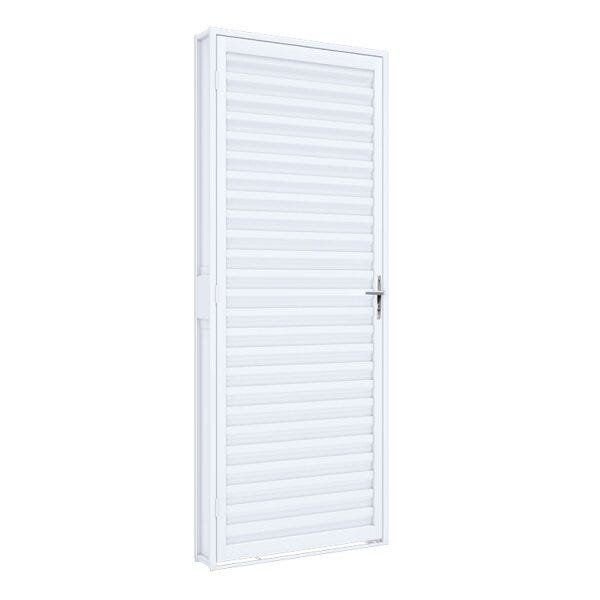 Porta de Aço de Giro Laminada 215x60cm Riobras Branco Branco