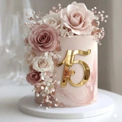 Topper 15 Anos Frente do Bolo Debutante Acrílico Espelhado Luxo