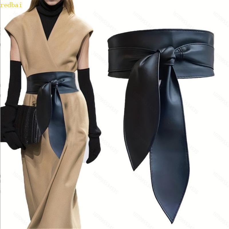 redbai Delicado Cinto Largo Para Vestido Multicolorido Auto Gravata Envoltório Oversize Obi Cor Sólida Shir
