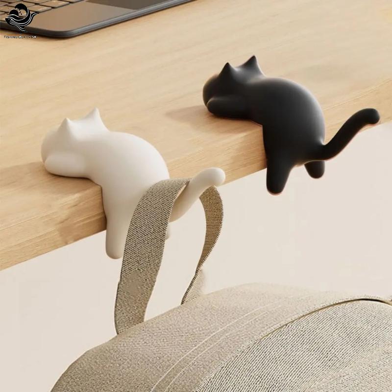 PFG Bonito Portátil Gato Saco Gancho De Mesa Bolsa Bapa De Viagem Organizador Titular Decoração Do Escritório Em Casa Ga