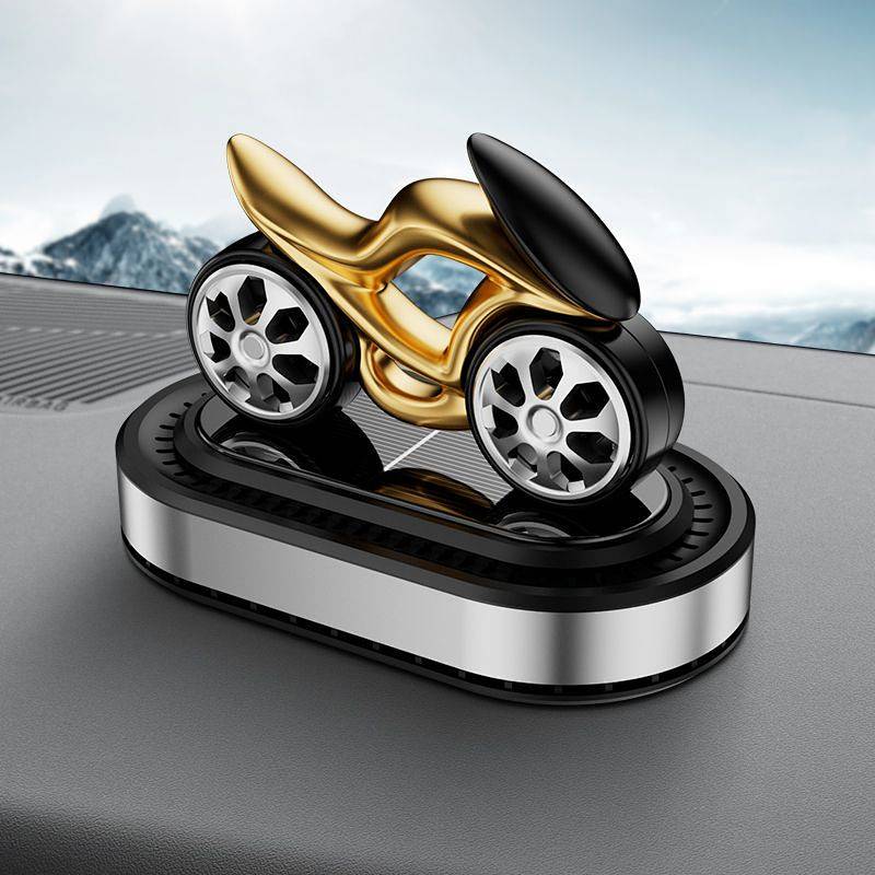 Solar Auto Perfume Cool Motorcycle Rotating Ornament Decoration Automobile Aromatherapy W1Fs
