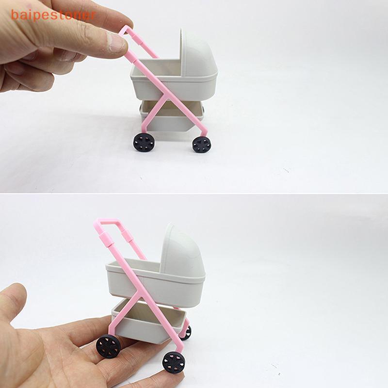 [baipestoner] 1 : 12 Casa De Bonecas Carrinho De Bebê Simulação Mini Berço Cena Decoração Acessórios Brinquedos