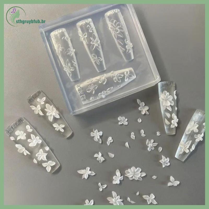 STHB 3D Flores Molde De Unhas DIY Silicone Ferramentas Floral Pétala Design Do Prego Moldes De Resina Arte Escultura Mod