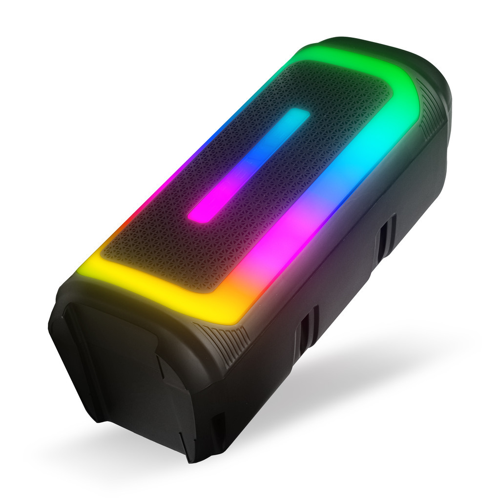 Caixa De Som Bluetooth Hi-Fi USB Radio Fm Alto Falante Speaker Painel LED RGB 50W