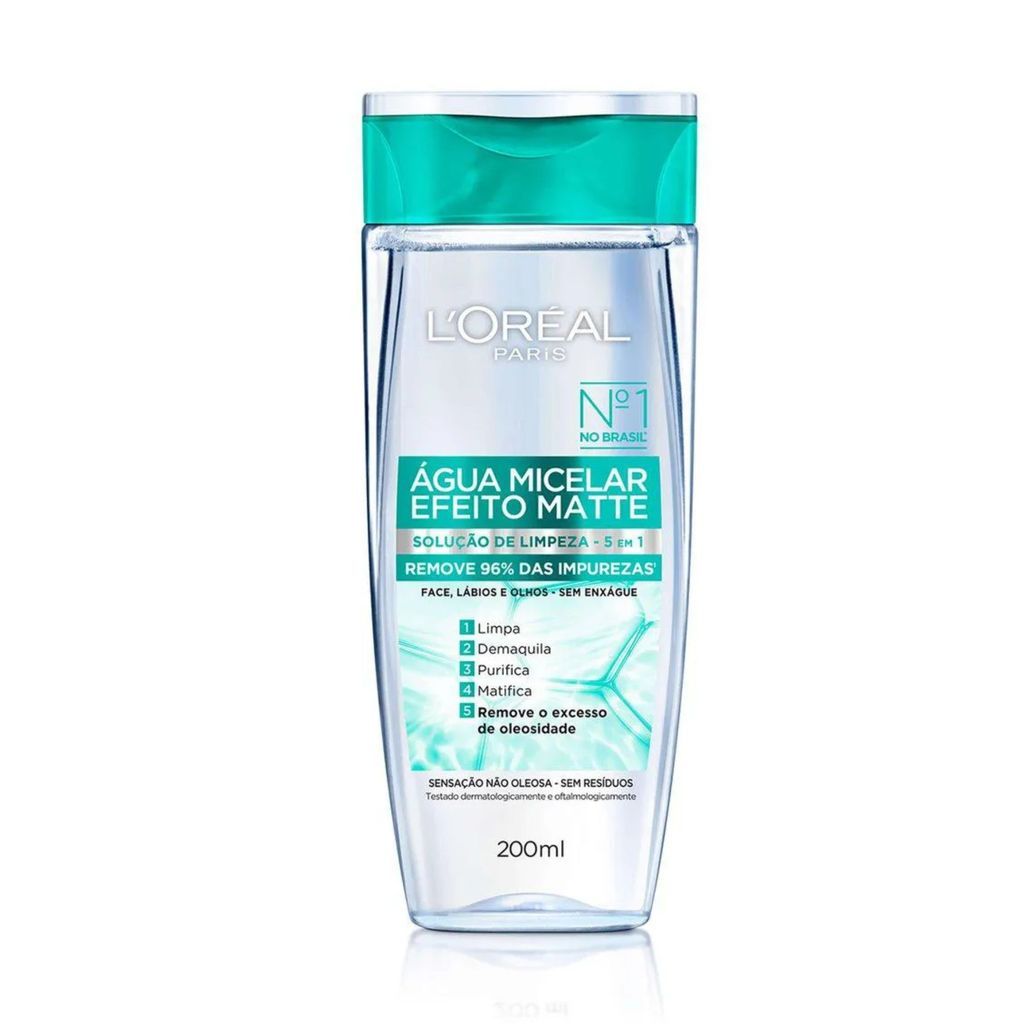 Água Micelar L'Oréal Paris Efeito Matte Limpeza Facial  200ml