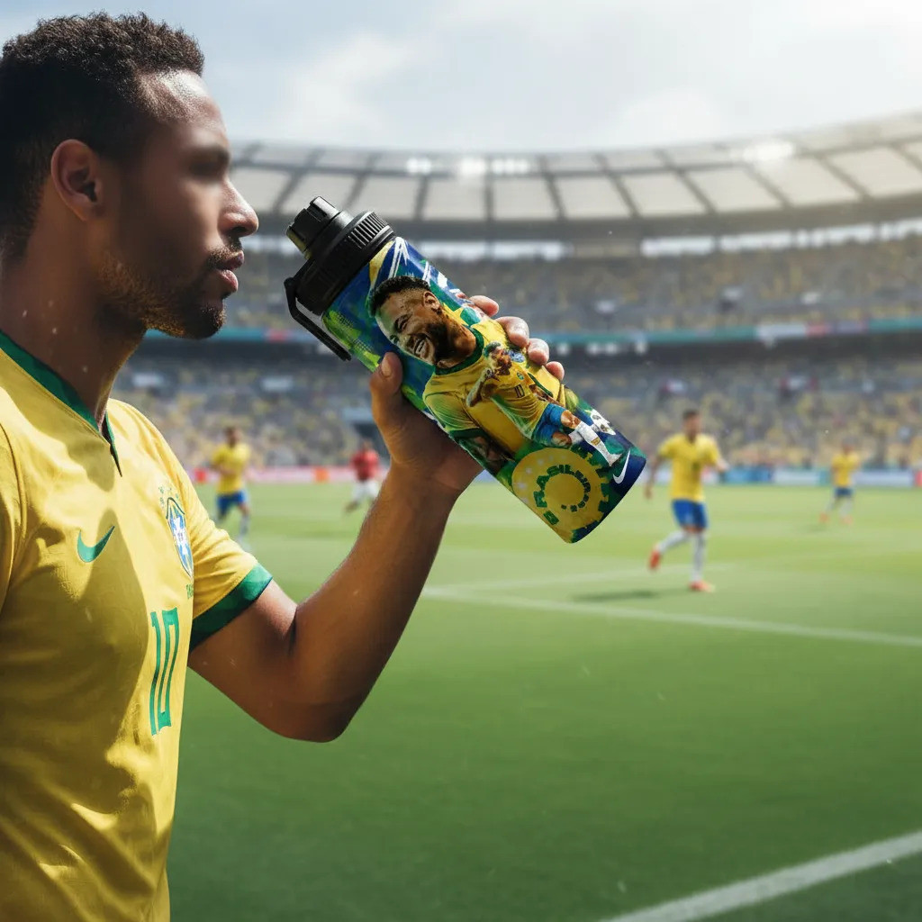 Garrafa De Alumínio Neymar Copa Do Mundo Brasil 750ml — imagem 2 de 2