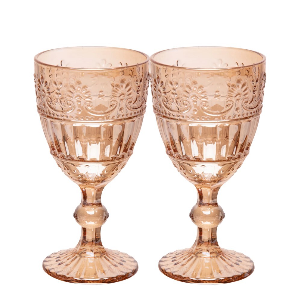 Jogo 2 Taça  de Cristal Ecológico para Água e Suco Mauve 320ml Âmbar Wolff