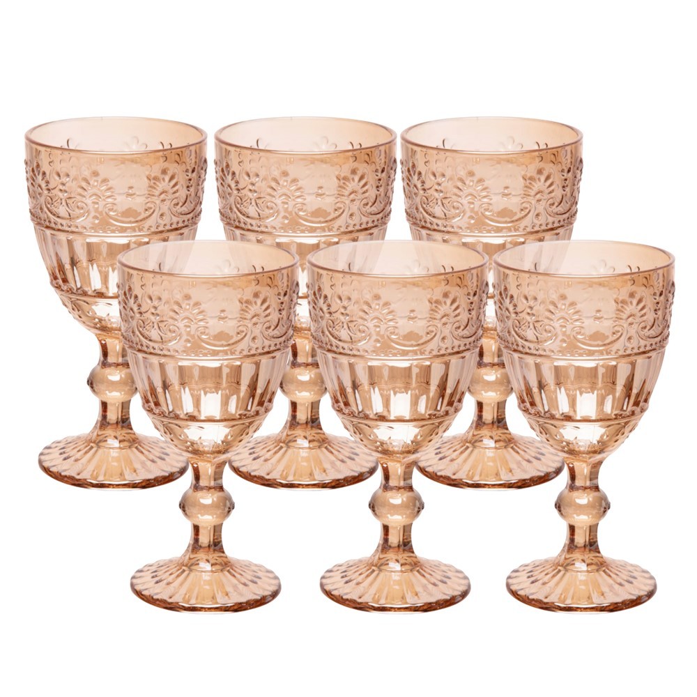 Jogo 6 Taça  de Cristal Ecológico para Água e Suco Mauve 320ml Âmbar Wolff