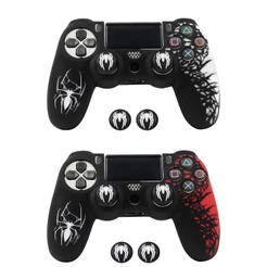 Capa Protetora Silicone Premium Spider Man Para Controle Ps4 + 2 Grip