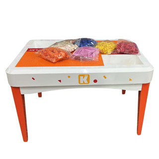 Mesa Infantil Educativa De Experiência Com Blocos De Montar em Oferta na Shopee