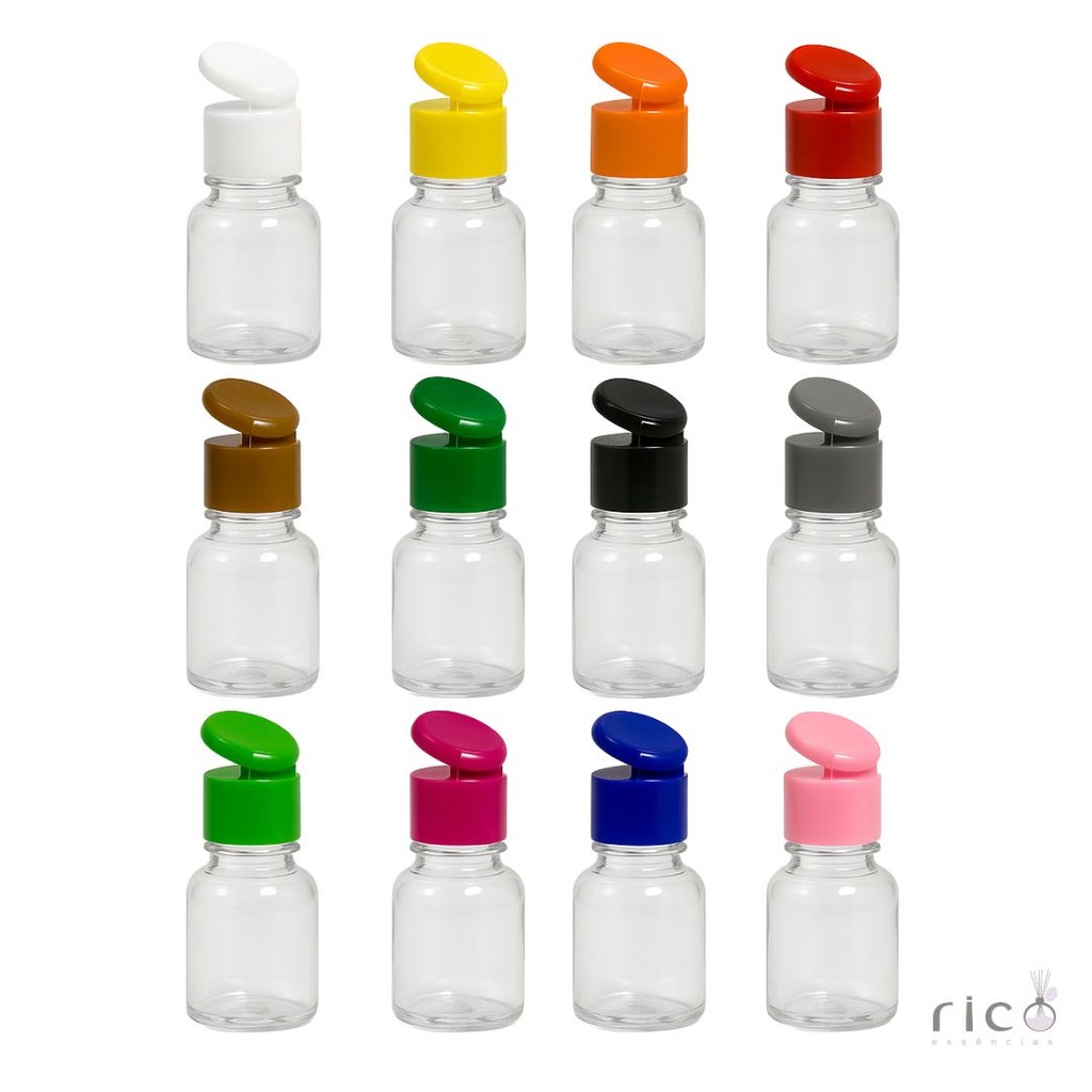 Frascos 10ml - Mini Frasquinhos Pet C/ Tampa FlipTop 25 Unid