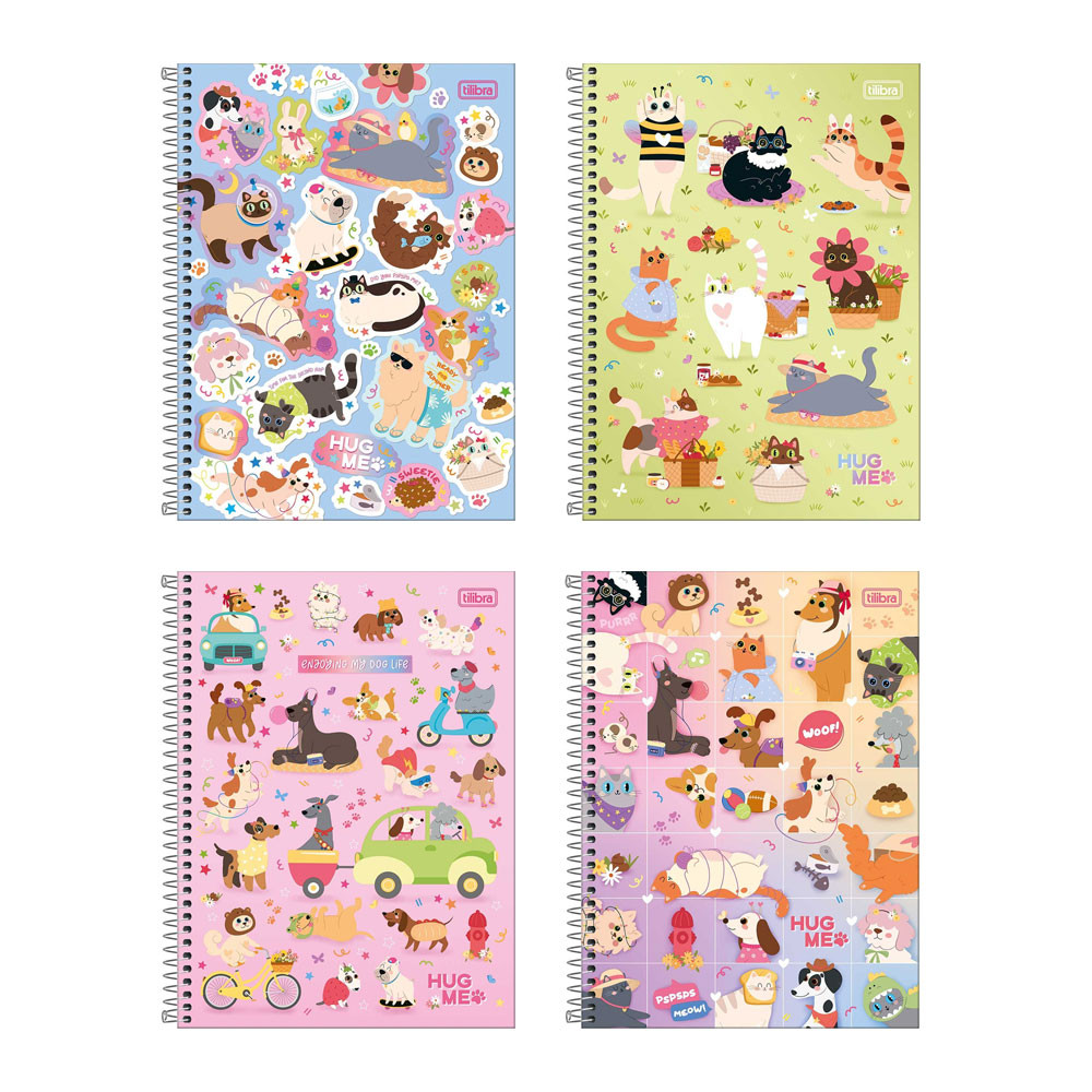 Caderno espiral capa dura universitário 10x1 160 folhas Hug Me Tilibra