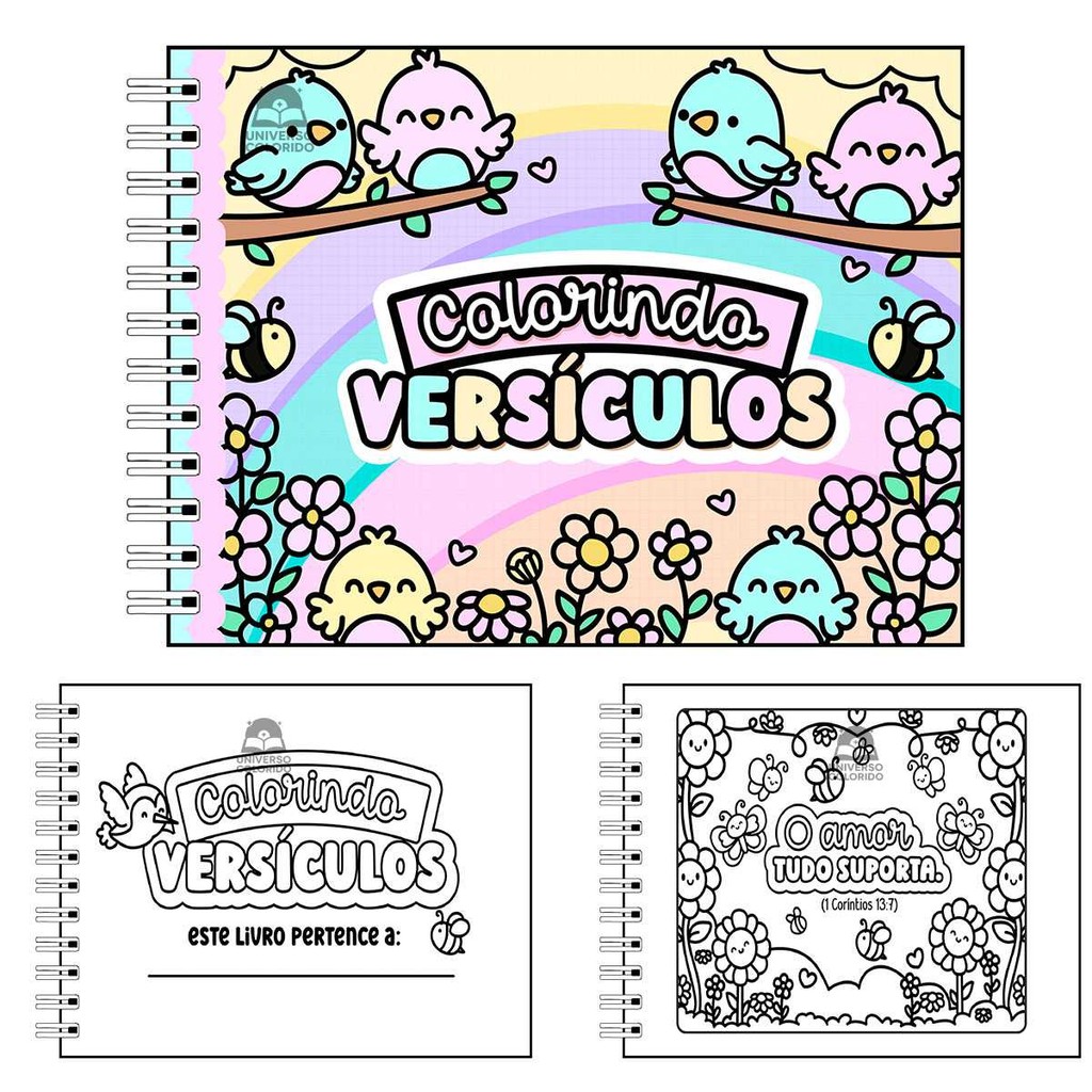 Livro de Colorir Cristão COLORINDO VERSICULOS 50 Folhas Capa Dura Volume 6 em Oferta na Shopee