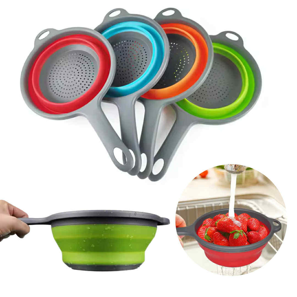 Escorredor de Silicone Retrátil  40 cm COM CABO grande - Para Macarrão, Massas e Legumes GP2136