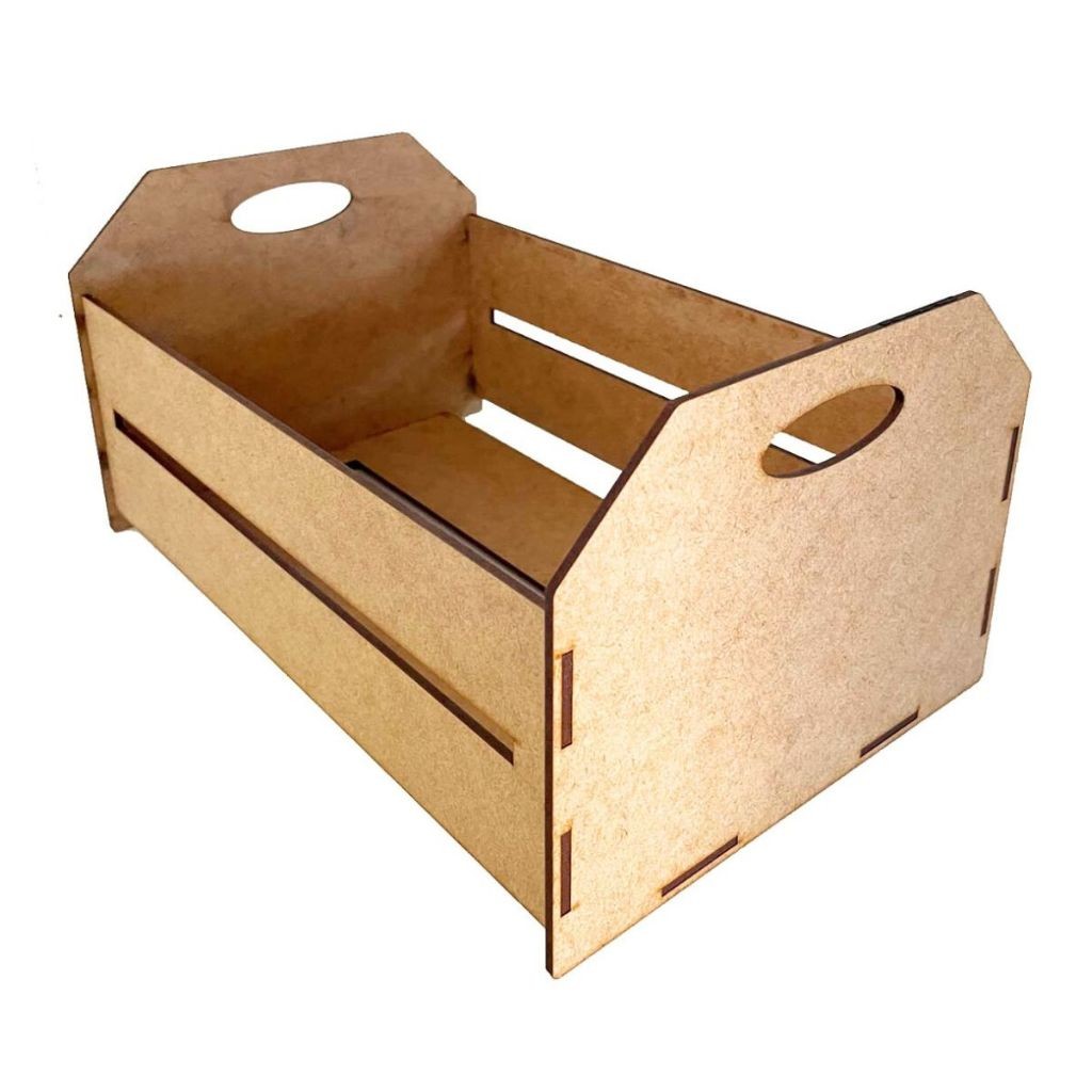 Kit 2 Mini Caixote 30 Cm Caixotinho feira Mdf cru cesta cestinha presente pascoa natal mães pais