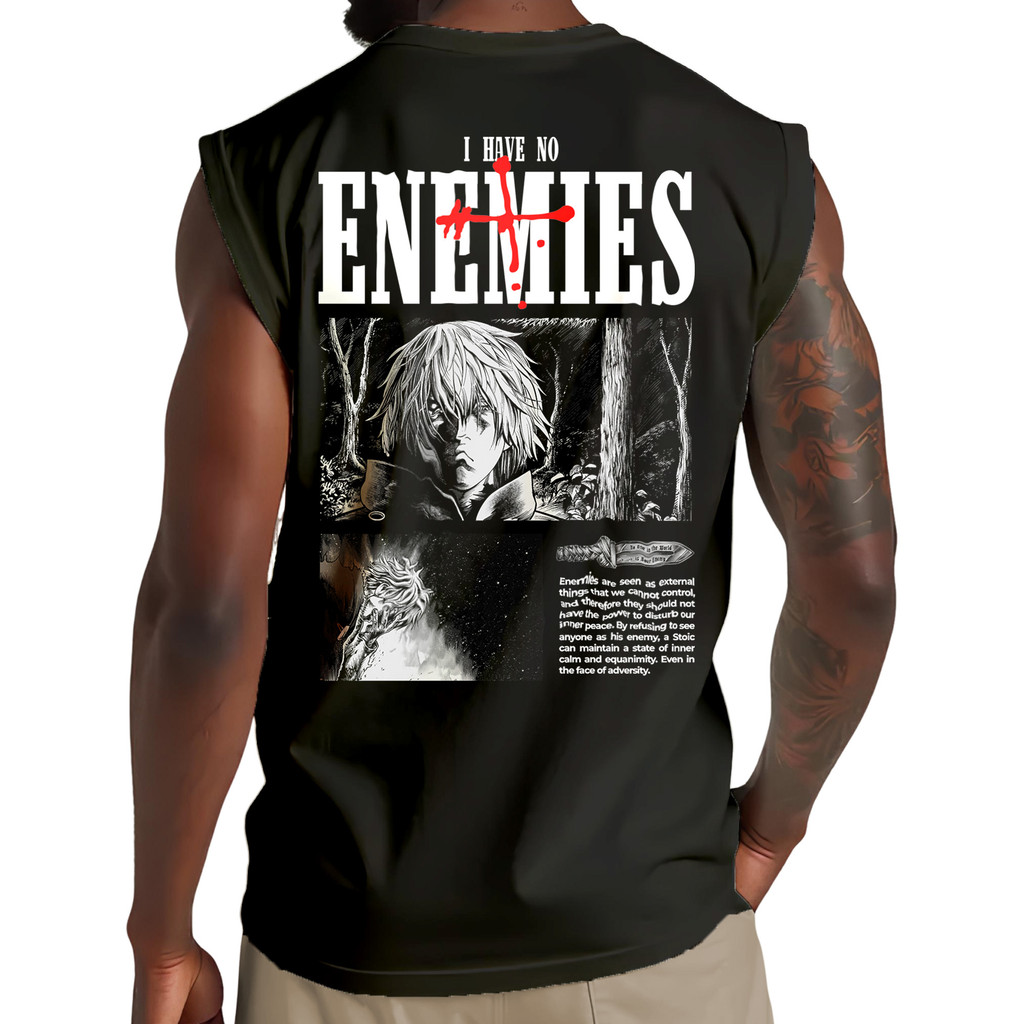 Camiseta Cavada Oversized I Have no Enemies Camisa Regata Over StreetWear Algodão
