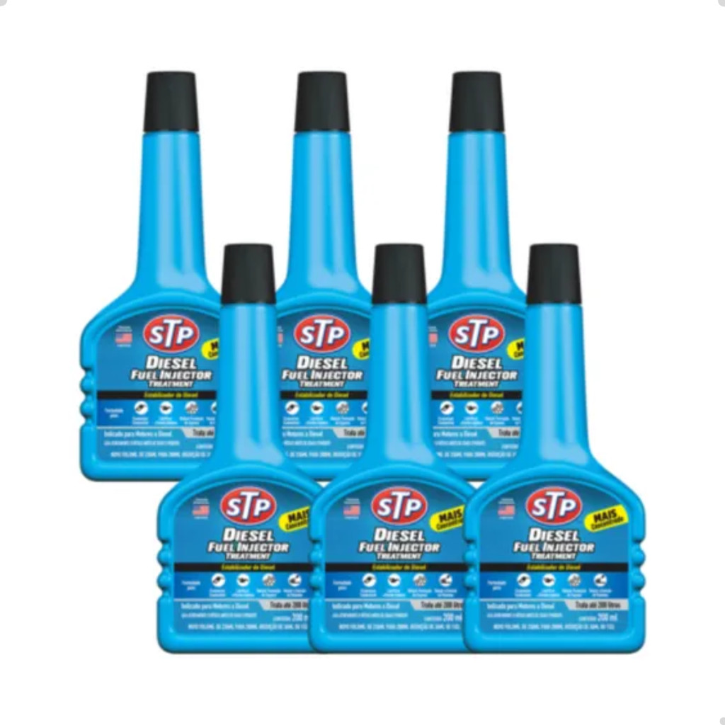 Kit 6 Stp Aditivo Fuel Injector Treatment Motor a Diesel Limpeza de Injetores Proteção Corrosão