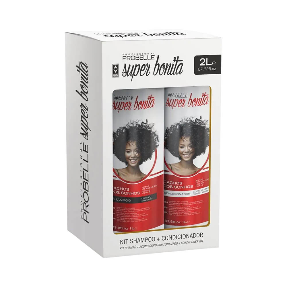 Kit Probelle Shampoo + Condicionador Cachos dos Sonhos 1L em Oferta na Shopee