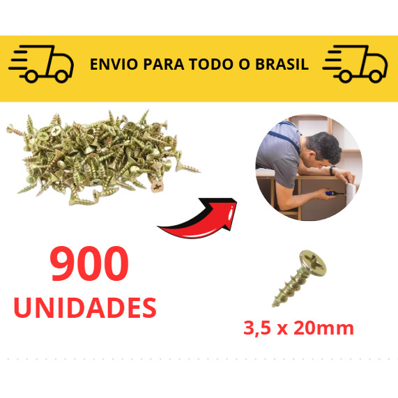 Kit 10 a 100 unidades Parafuso para Madeira Chipboard 2cm/ Philips/ Parafusos / parafuso philips
