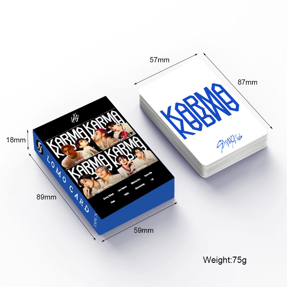 55pcs STRAY KIDS KARMA Lomo Cartões 4o Álbum Oco SKZ Mixtape Dominado HOP HIP HYUNJIN FELIX BANGCHAN Fotográficos Strayk