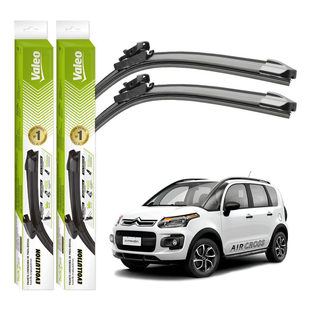 Par Palhetas Limpador Parabrisa Valeo Aircross 2011 A 2016 em Oferta na Shopee