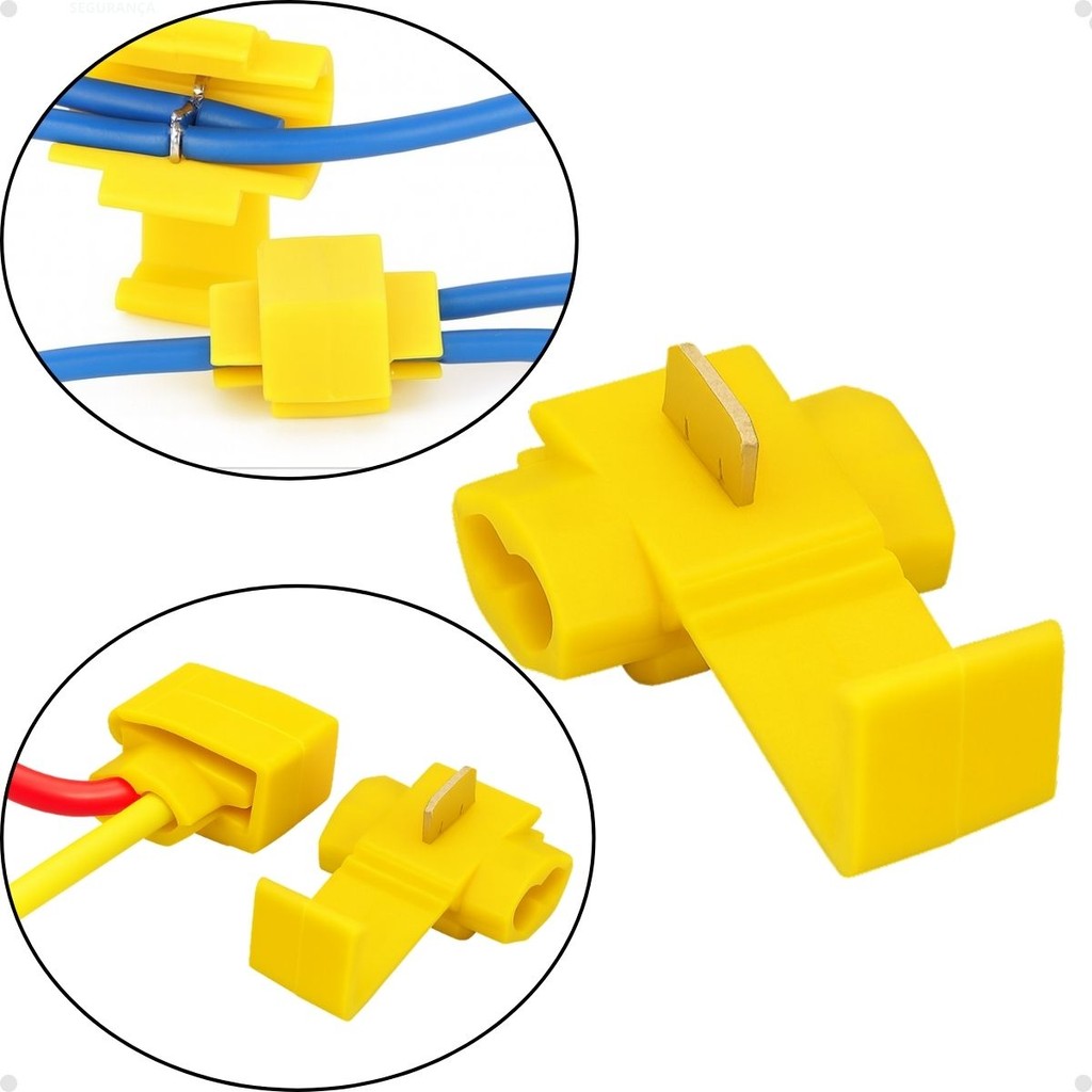 TERMINAL CONECTOR DERIVACAO GUILHOTINA EMANDA DE FIOS E CABOS AMARELO EMENDA 2,50MM A 6MM CONECTOR ELÉTRICO 10 PEÇAS