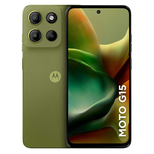 Smartphone Moto G15 256GB Verde Vegan Leather Tela 6.7 Câmera Dupla 50MP Selfie 8MP Dual Chip Android 15 Motorola em Oferta na Shopee