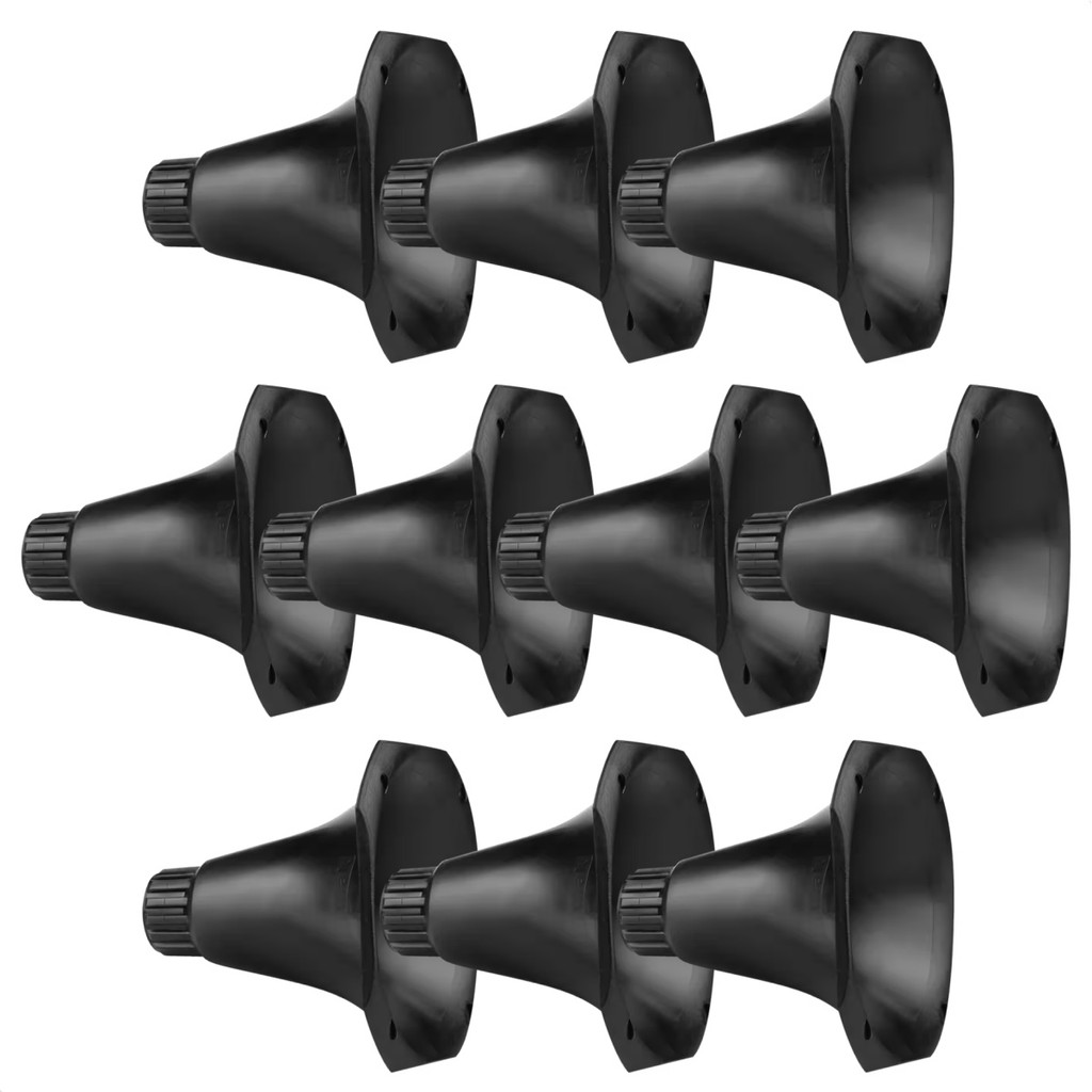 Kit 10 Cornetas Permak Plastico LC 14-50 Rosca Curta Preta