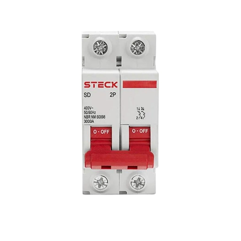Disjuntor Mini Din Bipolar 10A Curva B SDD62B10 Steck