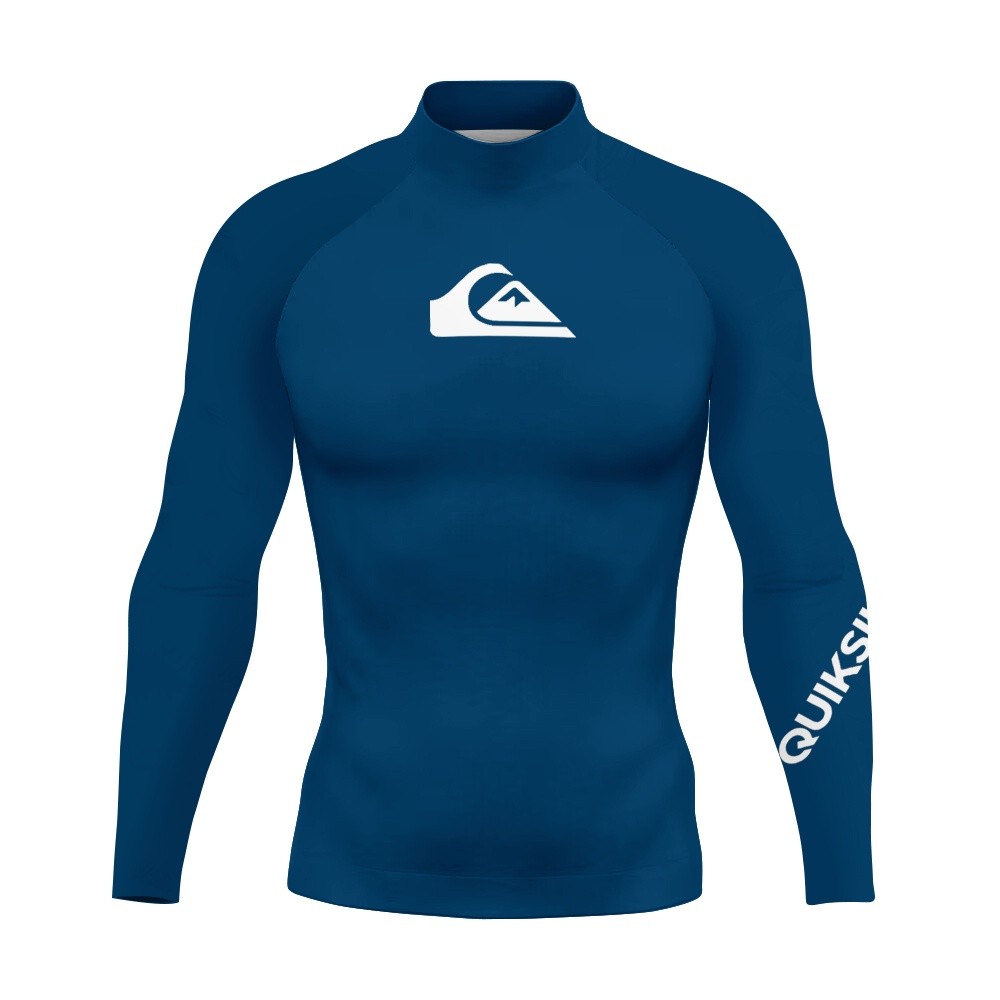 2026 Novo Quiksilver Maiô Masculino Praia UV Proteção Solar Rash Guard Manga Longa Surf Terno Natação Camiseta Roupa De