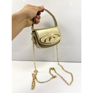 Bolsa mini transversal metalizada luxo chique blogueira corrente em Oferta na Shopee