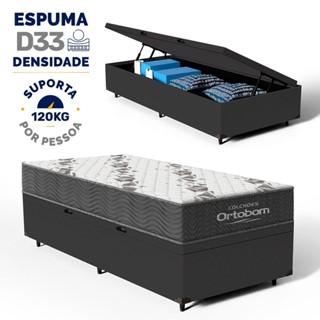Cama Box Baú com Colchão de Espuma D33 Ortobom Airtech 100 Solteiro 88cm em Oferta na Shopee