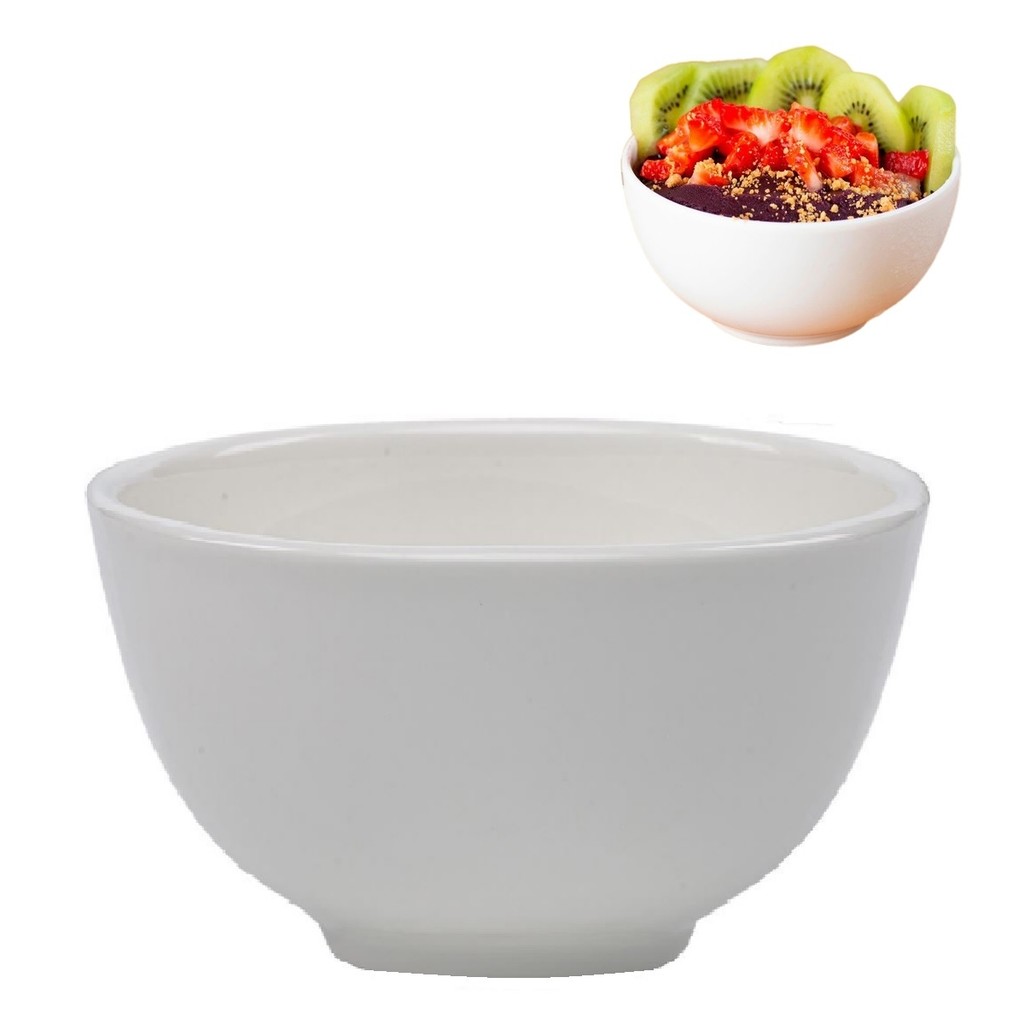 Tigela Cumbuca Redonda Bowl Pote em Melamina Branca 700ml