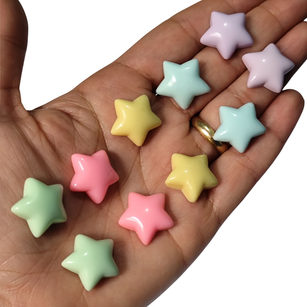 10 Apliques Resina Estrela Leitosa em Oferta na Shopee