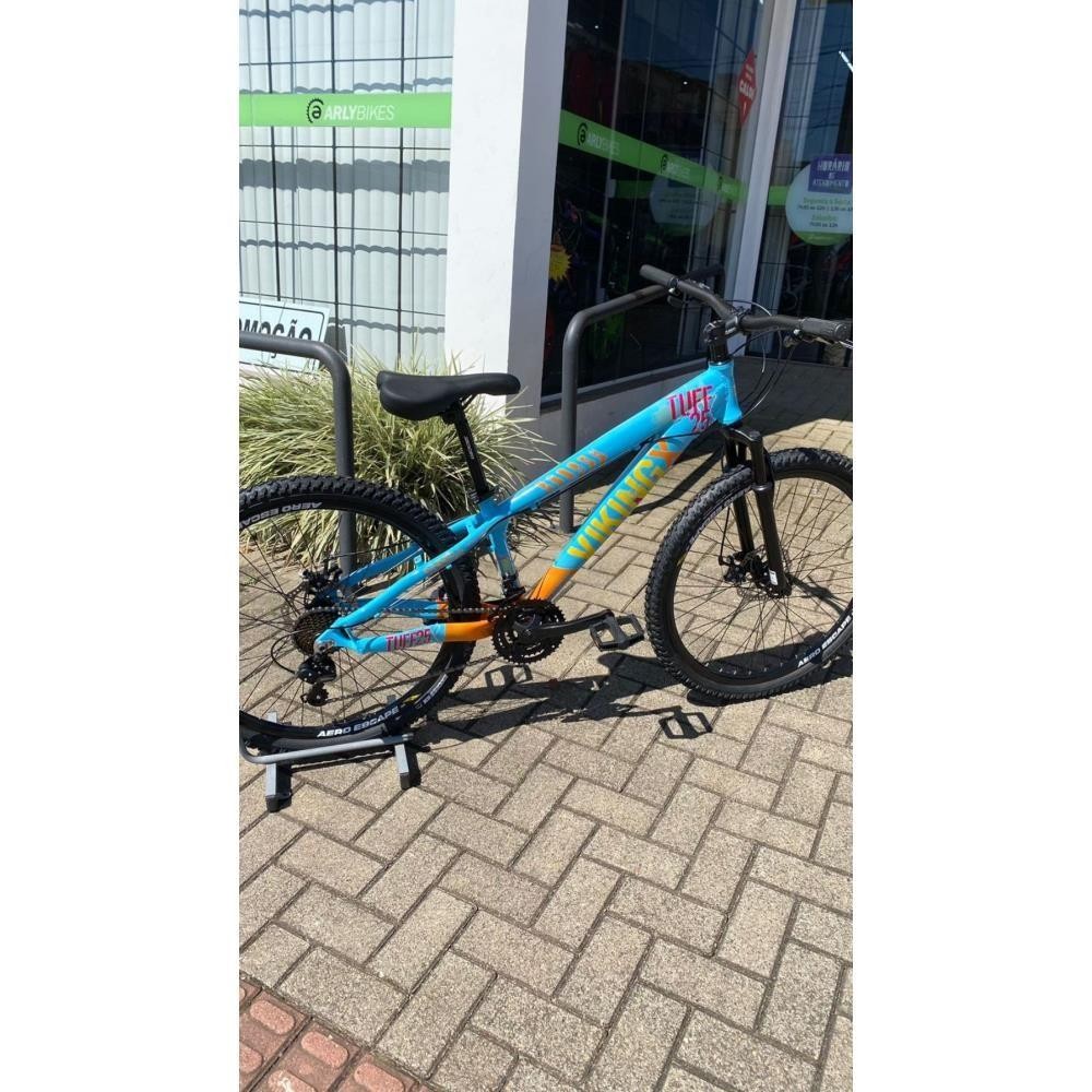 Bicicleta TUFF X-25 Shimano Dirt Jump Aro 26 Azul/Laranja TUFF 25 Grau
