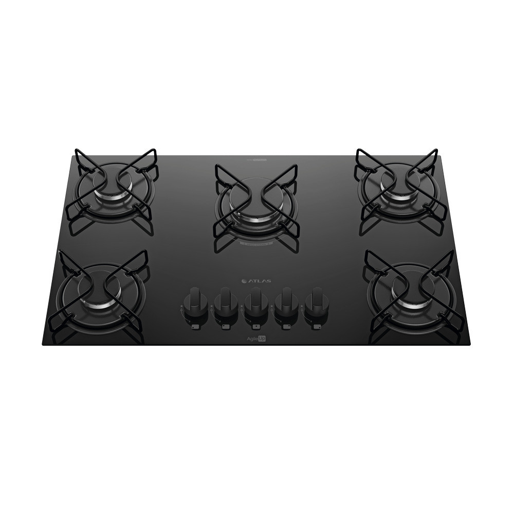Cooktop Atlas 5 Bocas Ágile Up Mesa de Vidro em Oferta na Shopee