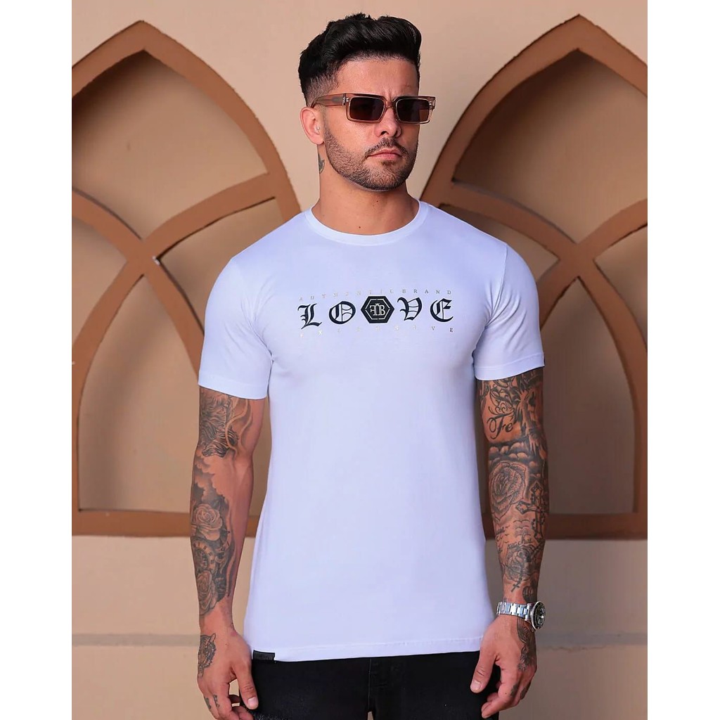 Camiseta Slim Fit Fb Algodão Com Elastano