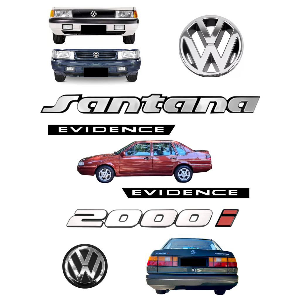 Kit Emblemas Santana 2000i + Laterais Evidence - 1996 À 1998 em Oferta na Shopee