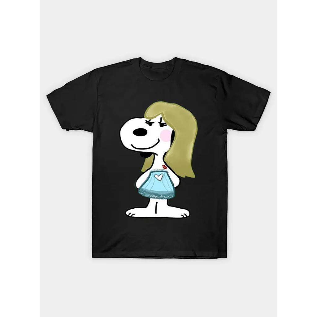 BR.Moonlight Camiseta Unissex Snoopy Vestido "Stylish" Oversized 100% Algodão Moda Casual