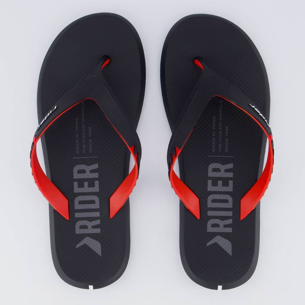 Chinelo Rider R1 Prime Preto e Vermelho