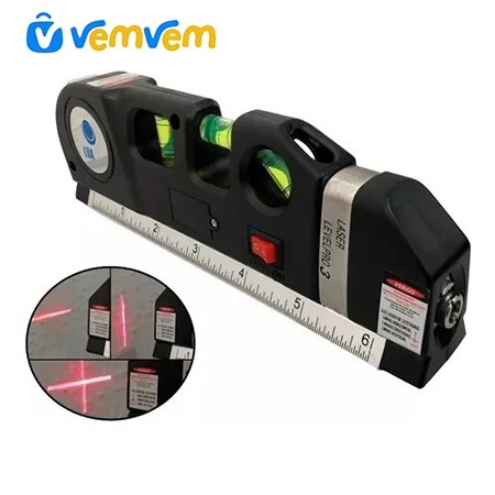 Nível A Laser 3 Linhas E Trena Régua Profissional Level Pro3 Estágios Nivelador Construção