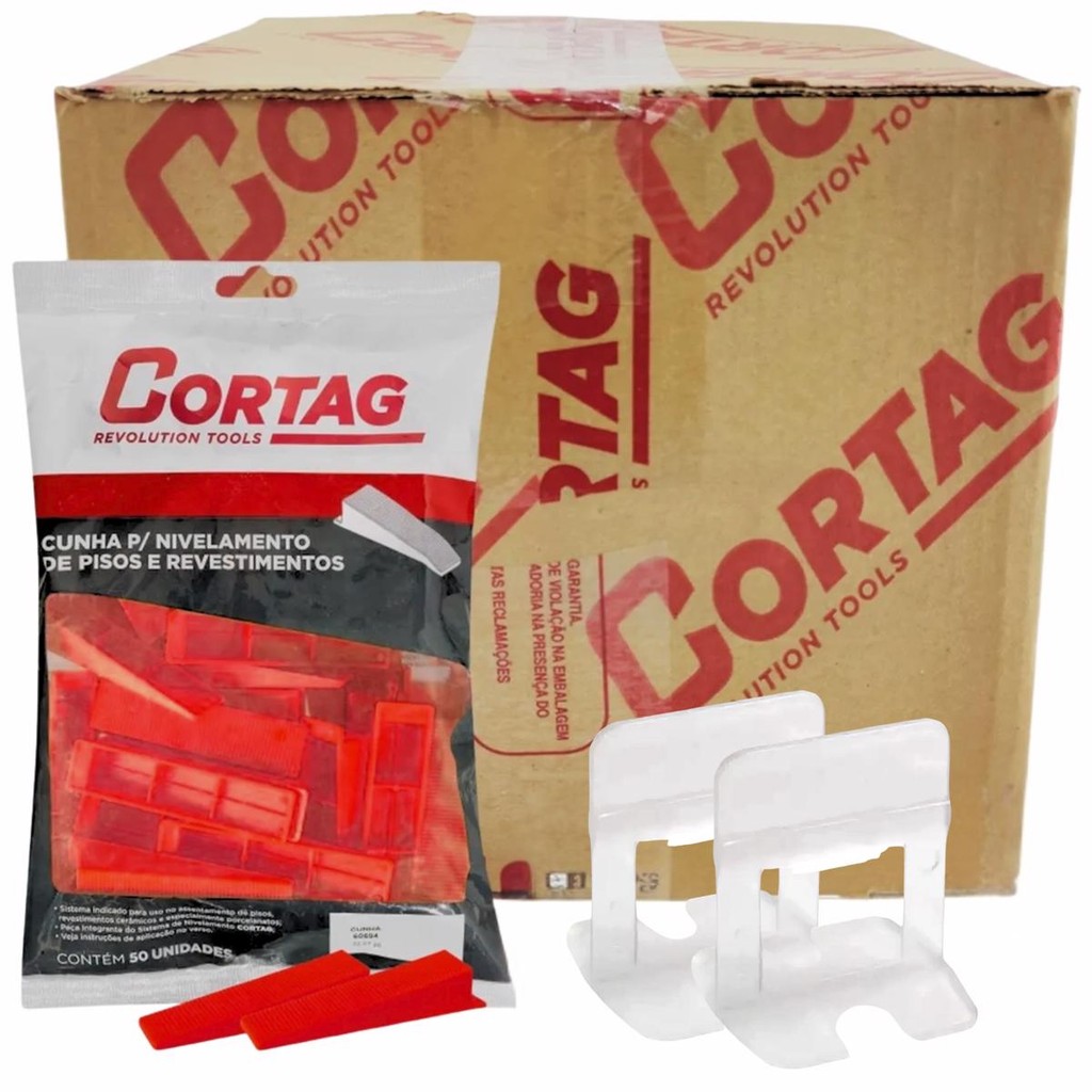 500 Espaçadores Nivelador Smart com 100 Cunhas Cortag em Oferta na Shopee