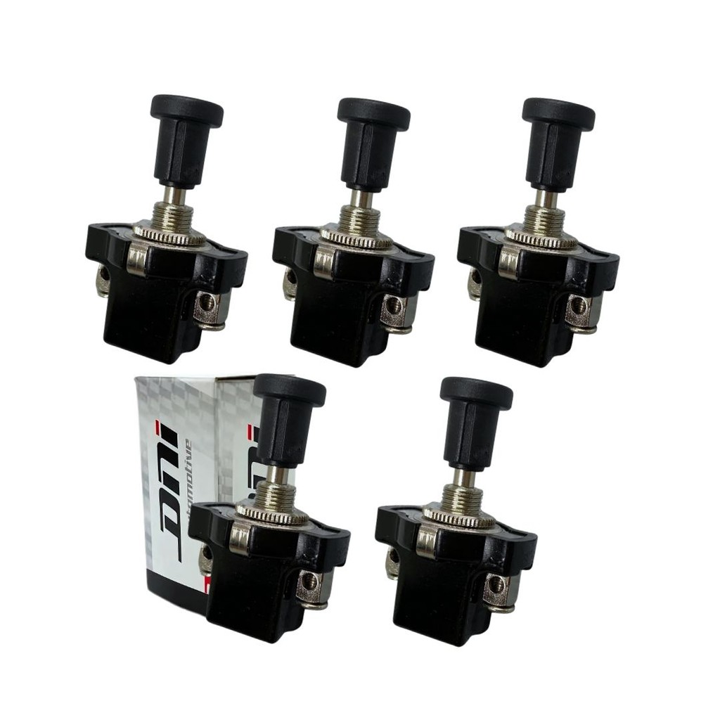 Kit 5 Chaves Comutadora Tic Tac Puxa Empurra Uso Geral 2 Posições 2 Terminais Interruptor Universal