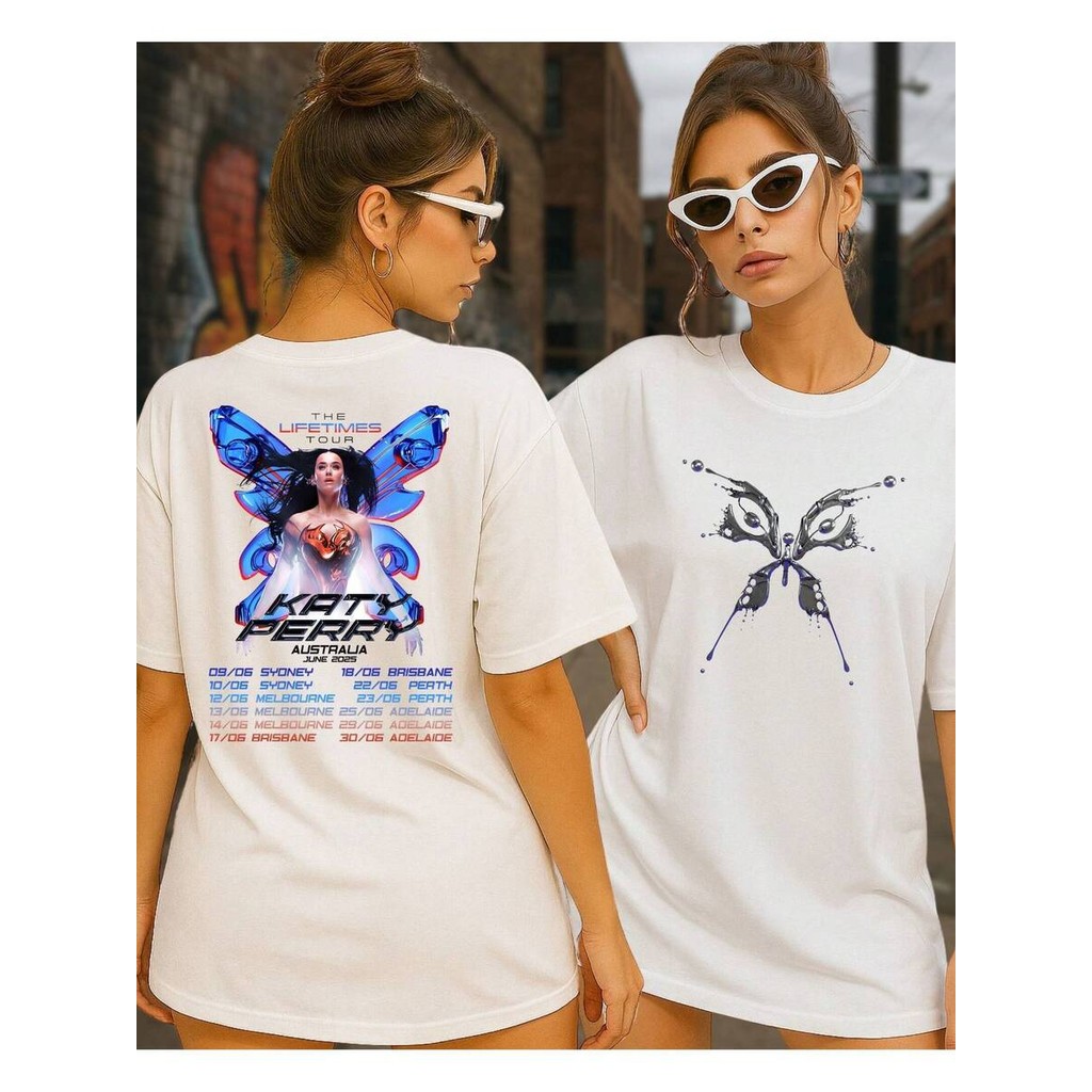 Camiseta Unissex Estampa Cantora Pop Katy Diva Perry Show The Town The Lifetimes Tour 2025