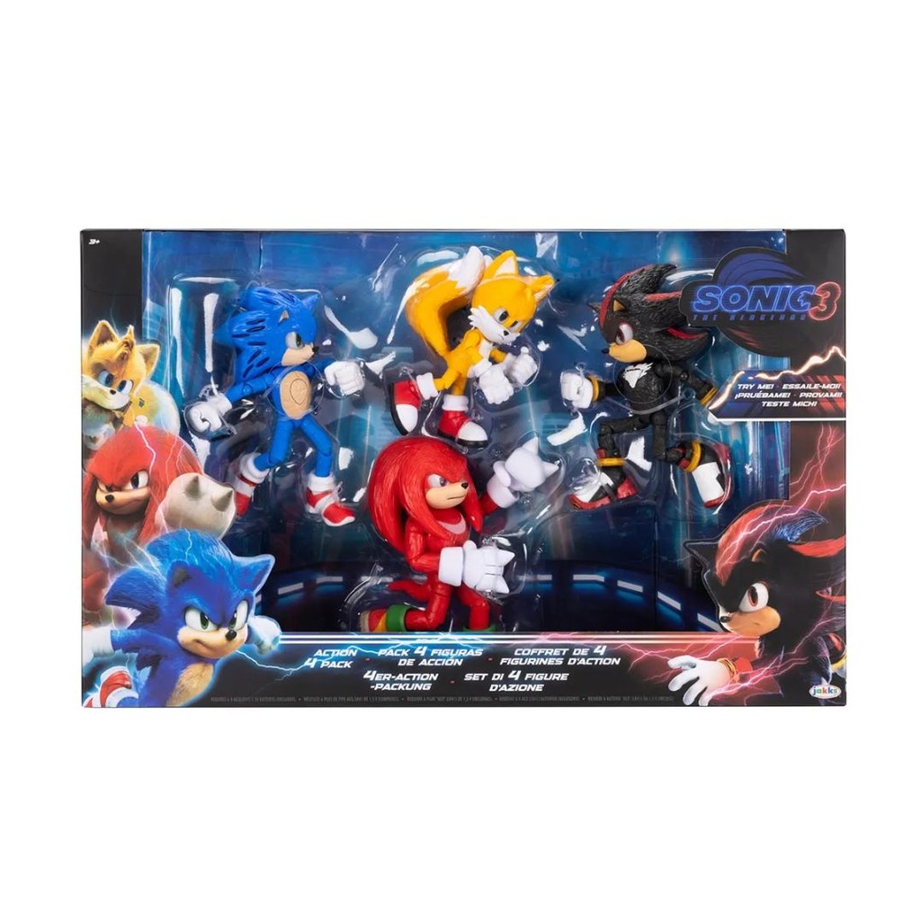Pack Sonic Shadow Knuckles e Tails - Sonic 3 Sunny 4568 em Oferta na Shopee